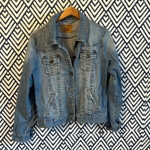 My Own Women’s Blue Jean Jacket Size L EUC